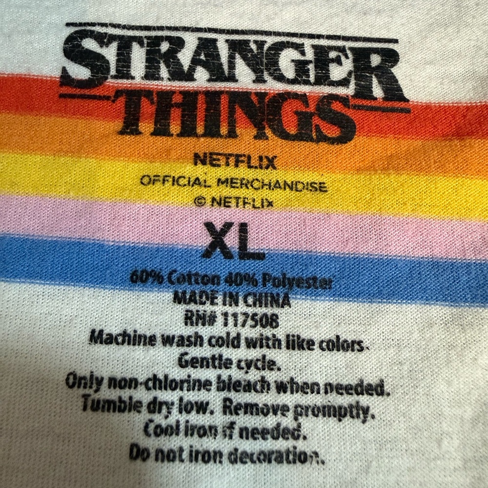 Stranger Things Hawkins, Indiana Rainbow Ringer T-Shirt 🌈 - Picture 3 of 5